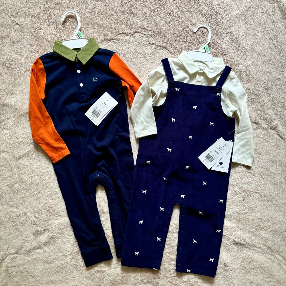 2 Long Sleeve Fall Outfits - 18mo